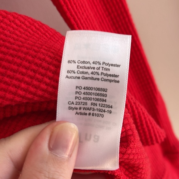 Aritzia TNA waffle knit thermal cowl-neck cotton sweater - Picture 4 of 8